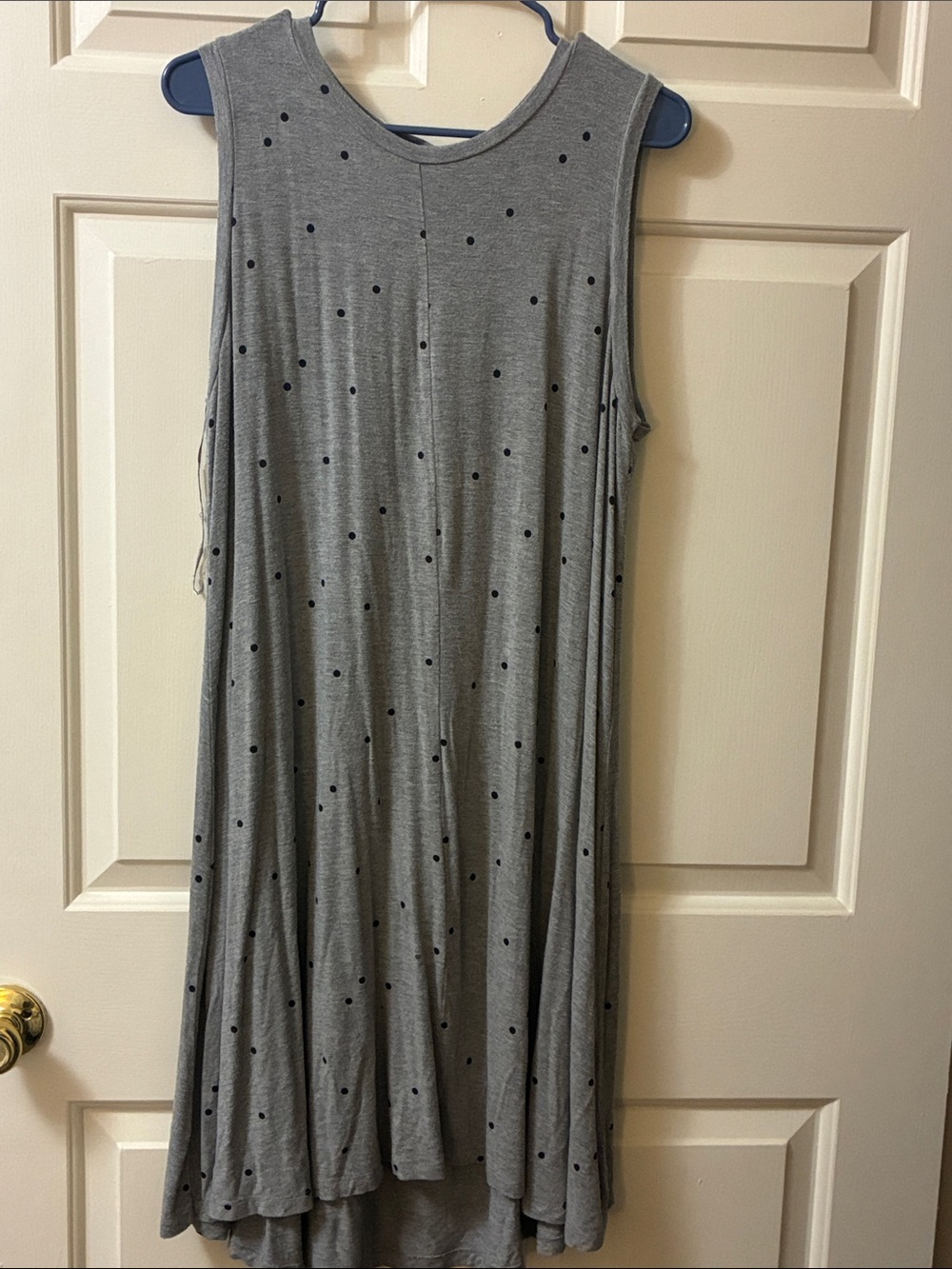 Workshop Republic Clothing Grey Sleeveless Polka Dot Midi Dress